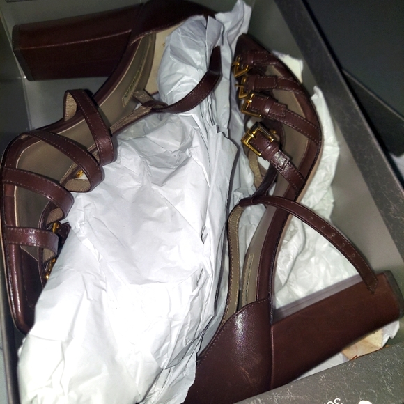 Via Spiga Bitten Cage Sandals 4 inch block heel sz 8.5 - Picture 4 of 11